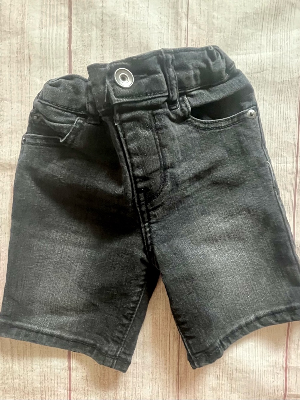 Children’s Place 3T Black Denim Adjustable Waist Cotton Shorts